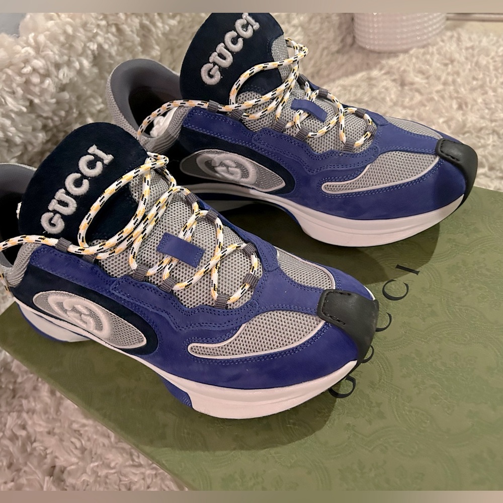 GUCCI
Men's Run Premium Mesh and Suede GG Runner Sneakers